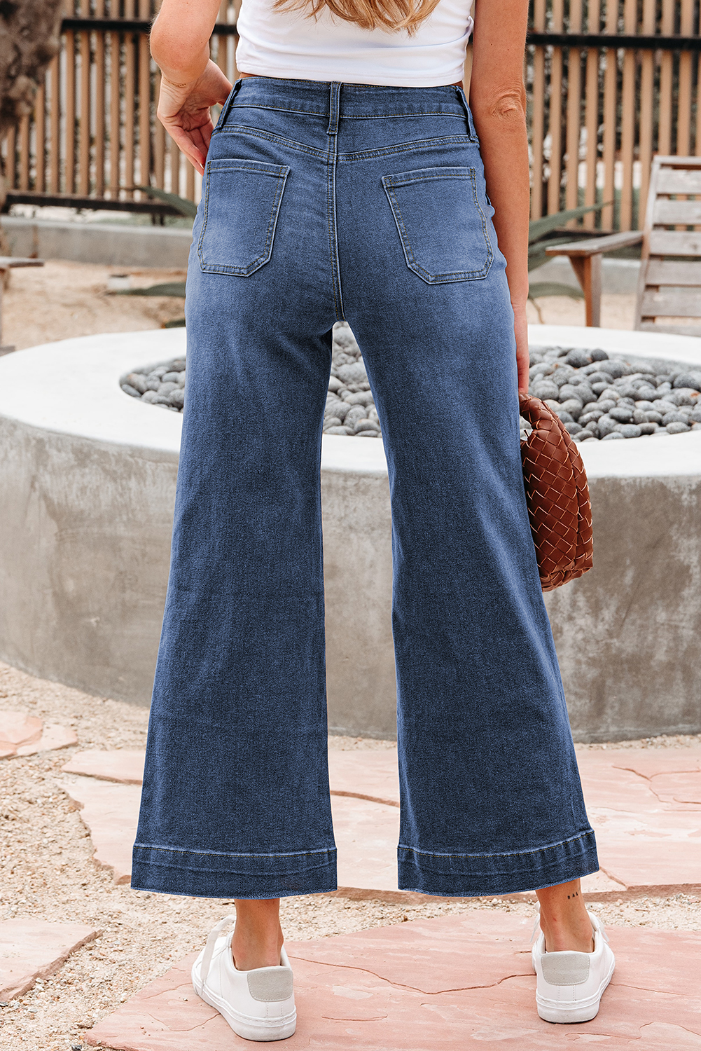 Ashleigh Blue Cropped High Rise Wide Leg Jeans - Image 2