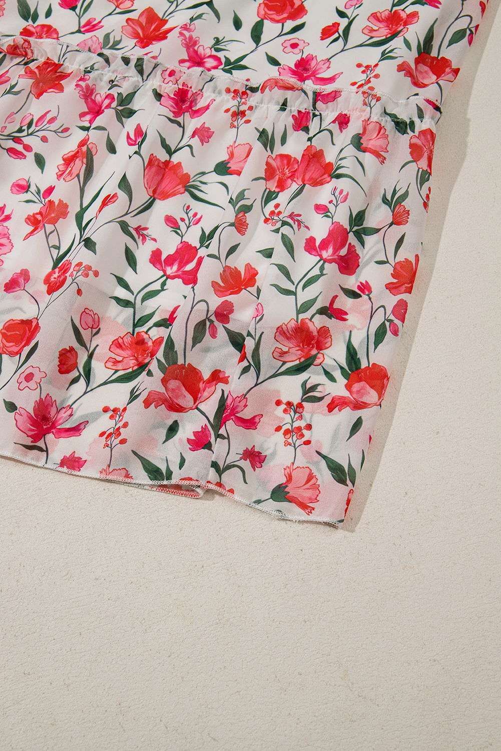 Pink Plus Size Floral Square Neck Puff Sleeve Ruffle Maxi Dress - Image 6