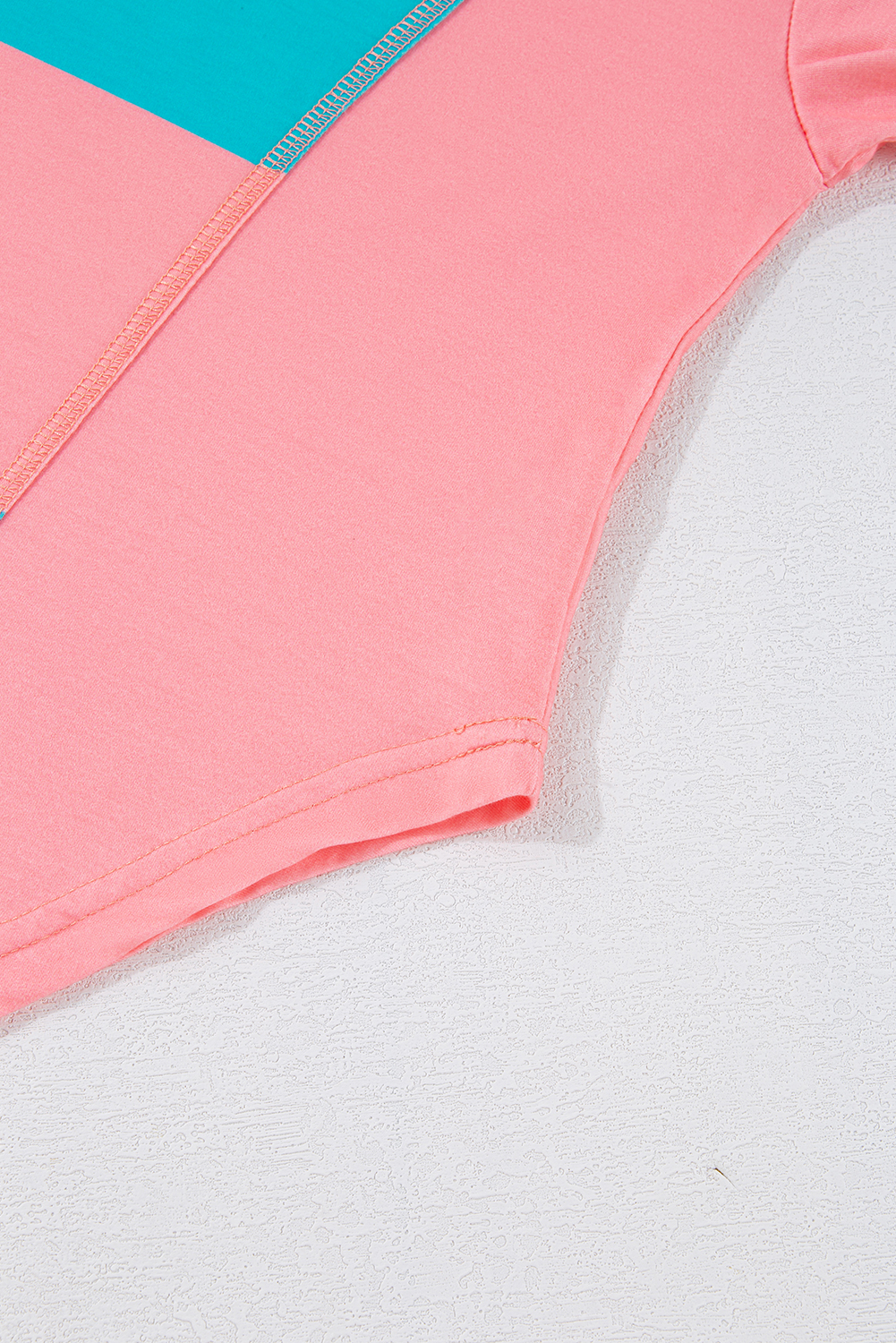 Light Blue Colorblock Striped Drop Shoulder Loose Top - Image 8