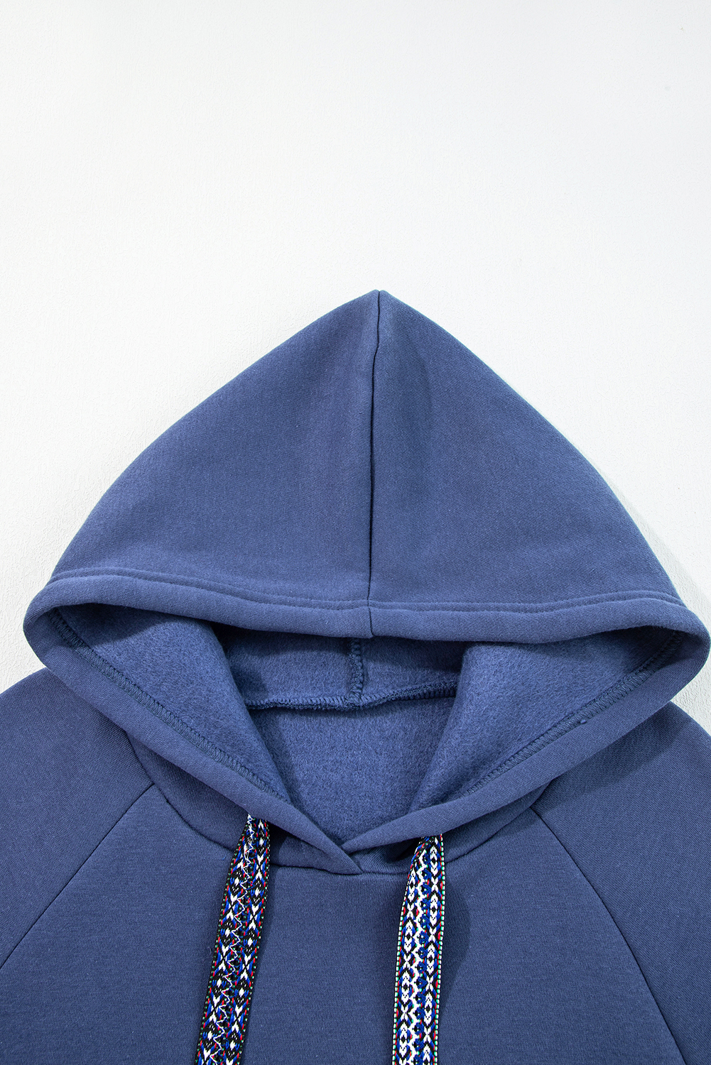 Dirty blue Fleece Lined Adjustable Drawstring Oversize Tunic Hoodie - Image 6
