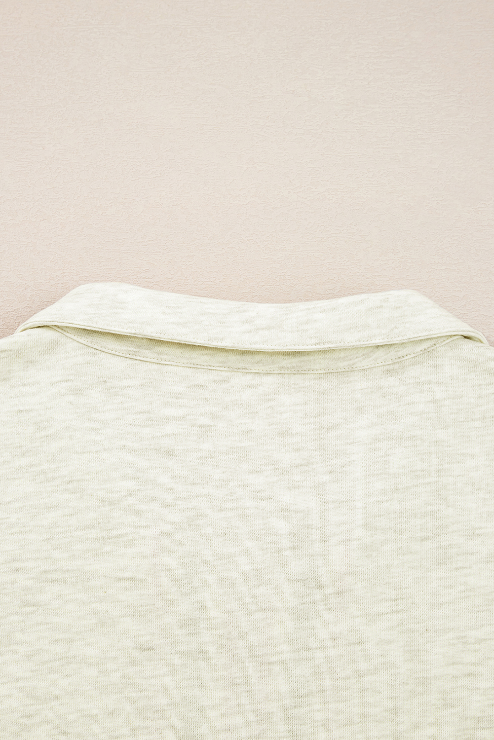 Light Grey Contrast Striped Patchwork Zip Collar Pullover Sweatshirt - Image 7