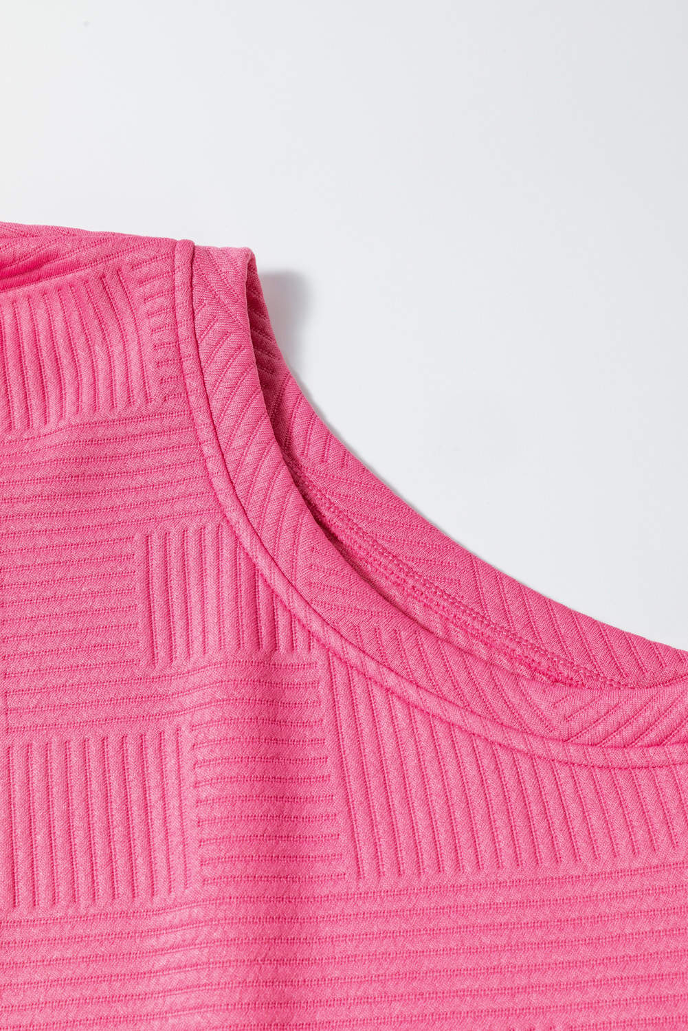 Strawberry Pink Ultra Loose Textured 2pcs Slouchy Outfit - Image 4