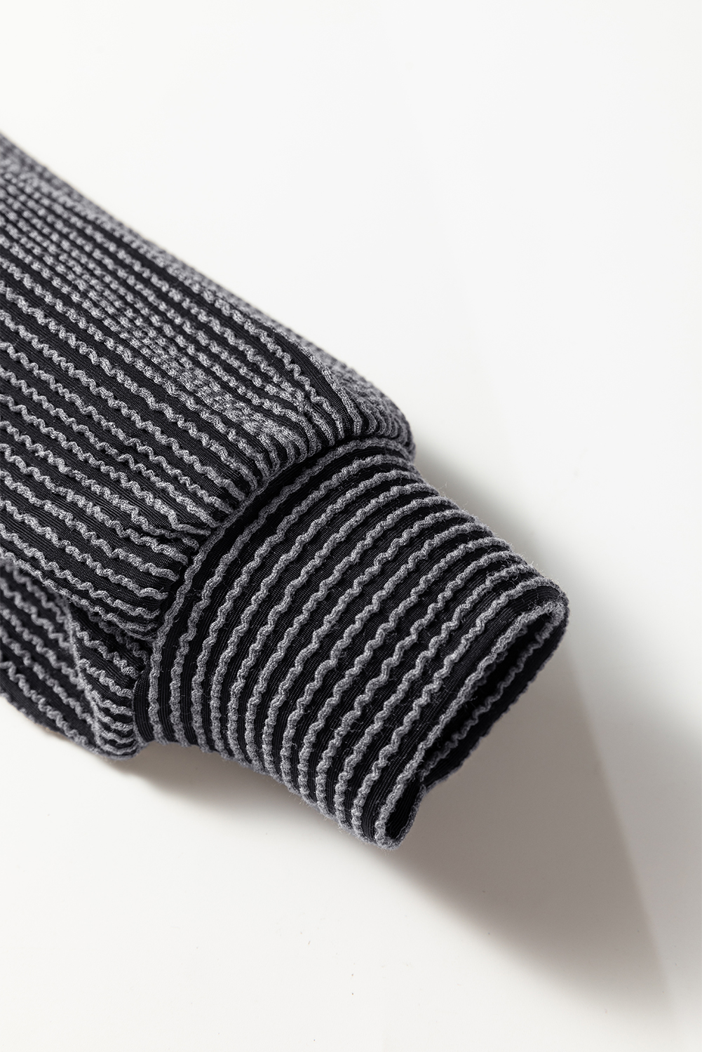 Black Halloween Rhinestone Pumpkin Face Contrast Ribbed Long Sleeve Patchwork Top - Image 6