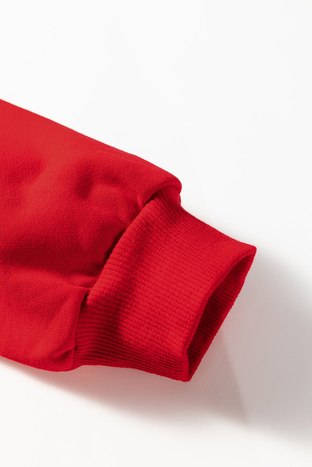 Fiery Red Varsity Contrast Banded Sleeve Shift Sweatshirt Dress - Image 8