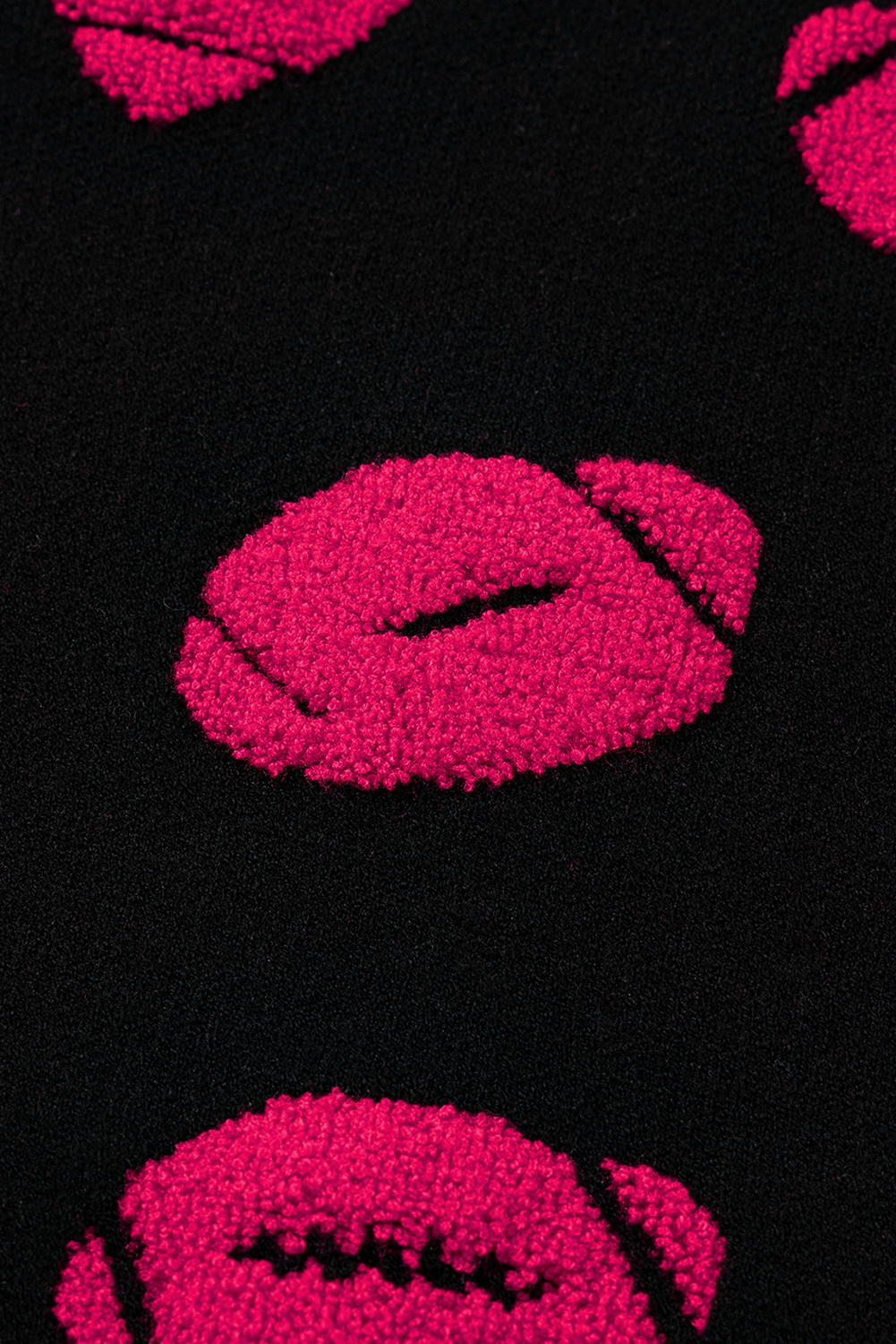 Black Rugby Print Casual Knit Short Sleeve Sweater - Image 8