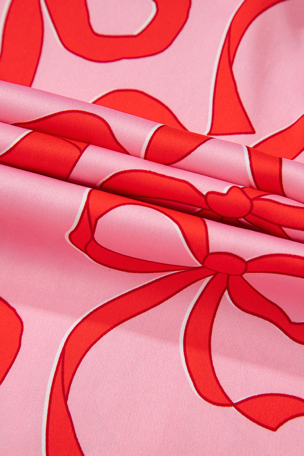 Pink 2pcs Bow Print Shirt Style Long Sleeve Pajama Set - Image 6