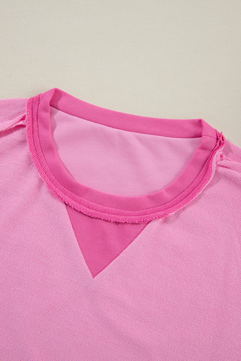 Bonbon Contrast Patchwork Pullover and Drawstring Joggers Set - Image 6