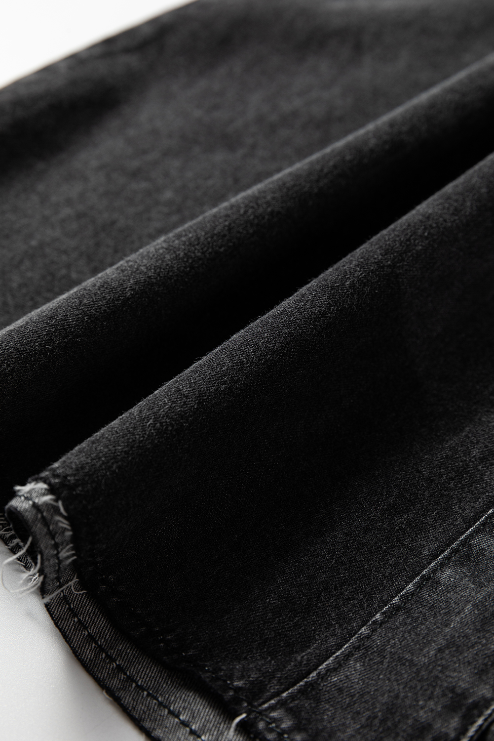 Medium Grey Beau Chest Pocket Raw Hem Denim Loose Shirt Dress - Image 13