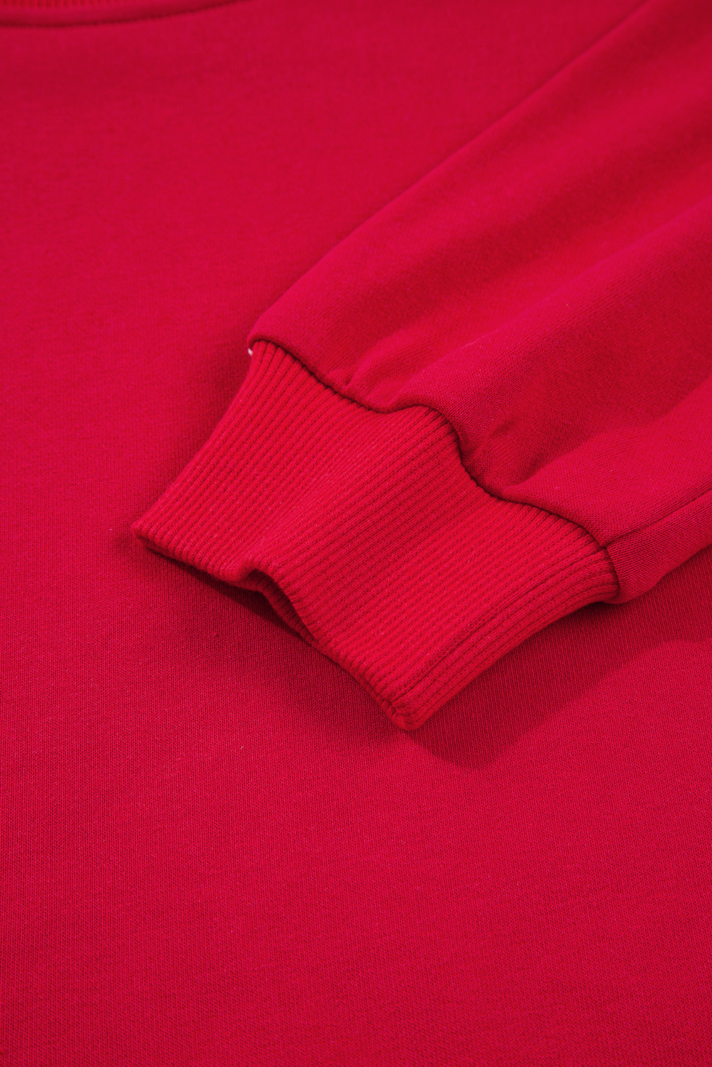 Fiery Red Varsity Striped Detail Crewneck Pullover Elastic Sweatpants 2pcs Outfit - Image 8