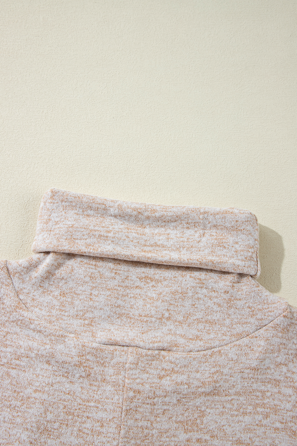 Apricot Drawstring Cowl High Neck Long Sleeve Split Top - Image 6