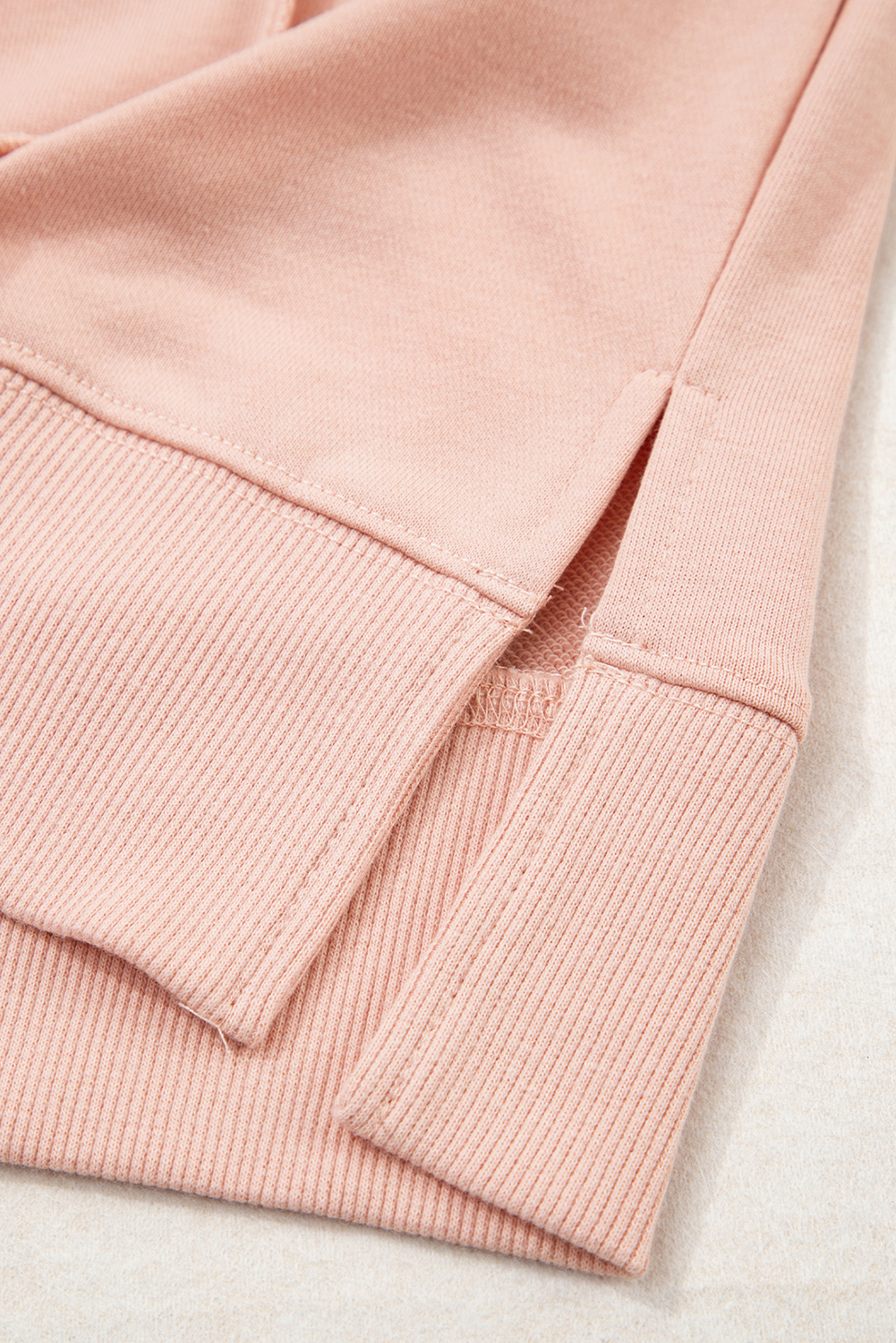 Delicacy Mix Floral Patchwork Side Slit Drawstring Hoodie - Image 7