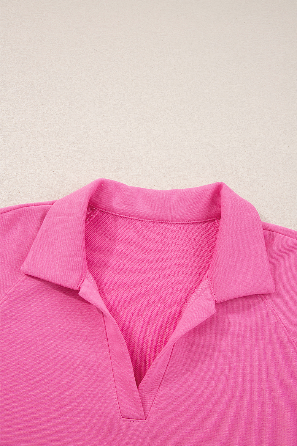 Sachet Pink Solid Color Collared Pullover and Central Seam Pants Set - Image 8