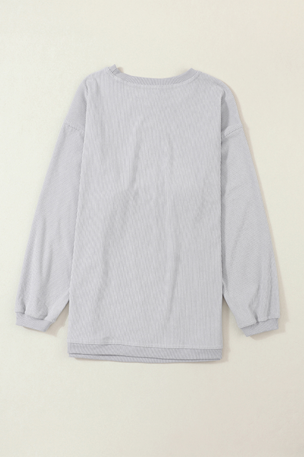Light Grey Ribbed Corduroy Oversized Sweatshirt - Image 7