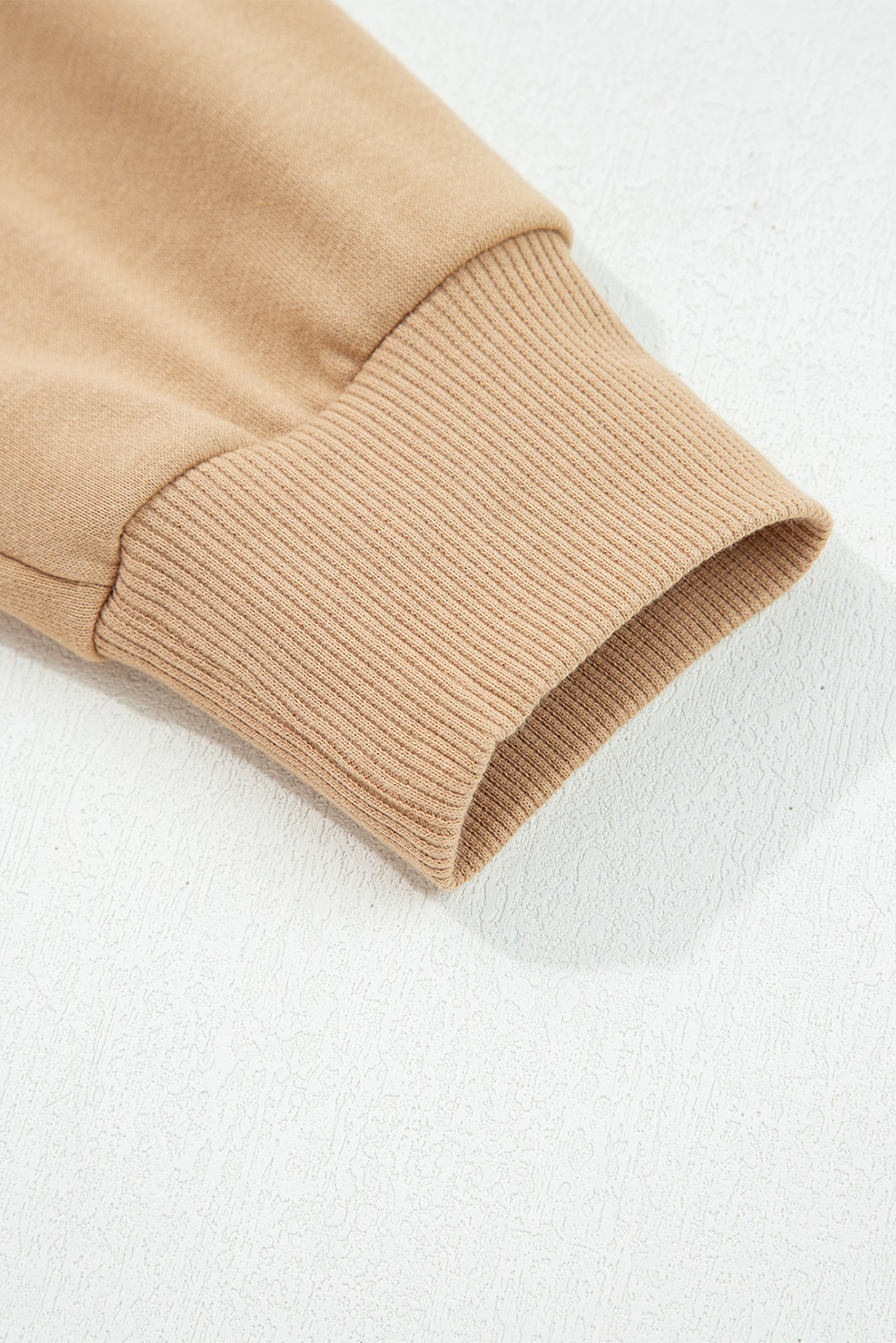 Light French Beige Varsity Striped Detail Drop Shoulder Oversized Sweatshirt - Image 6