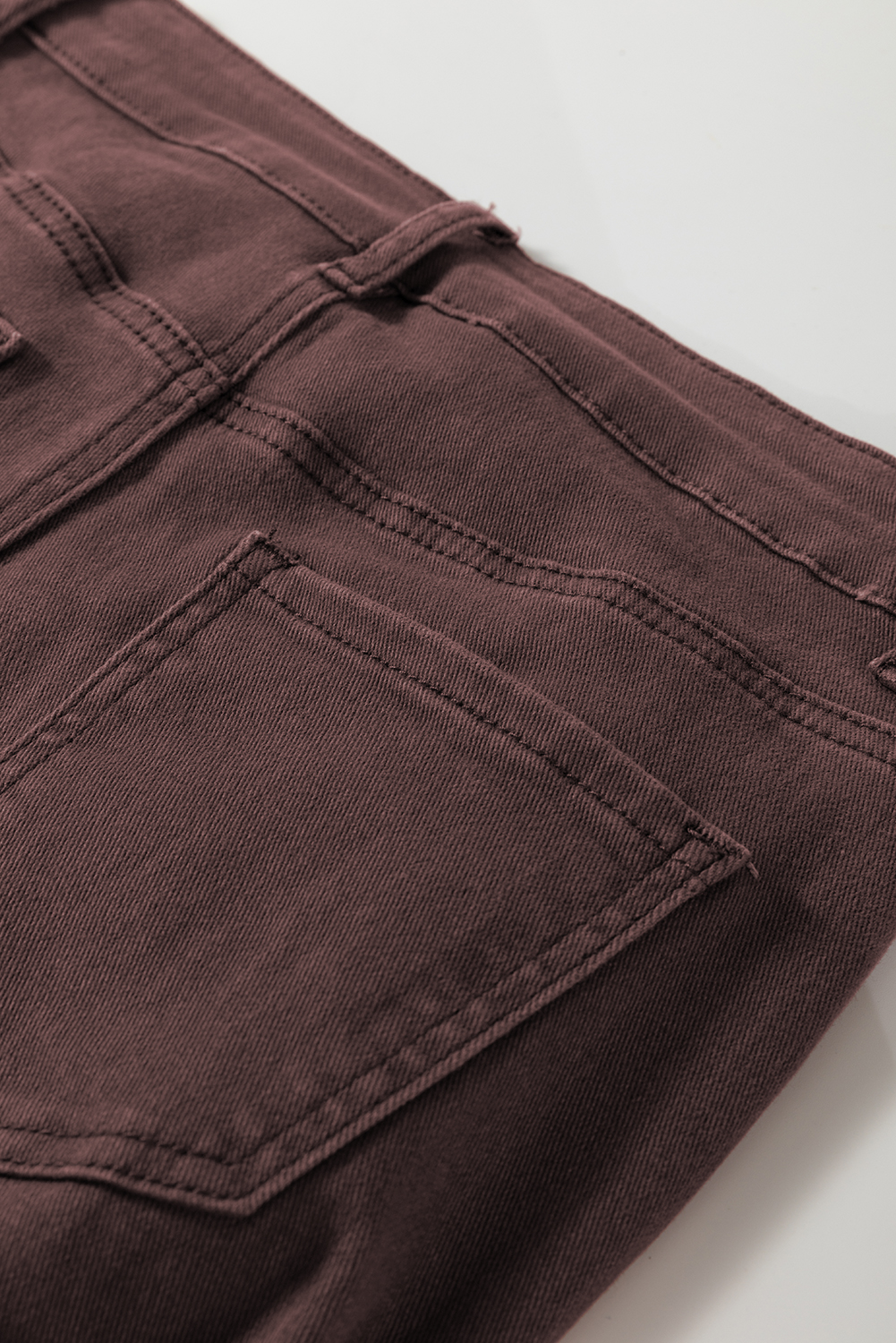 Coffee Loose Straight High Waist Solid Color Jeans - Image 5