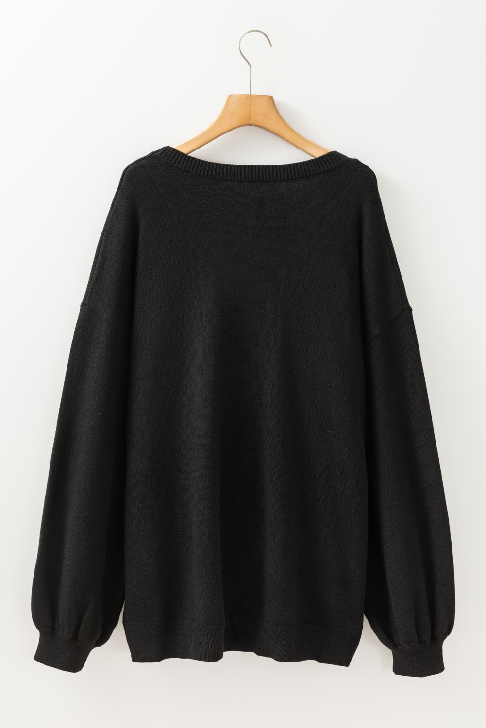 Black Tinsel Merry & Bright Round Neck Plus Size Sweater - Image 4