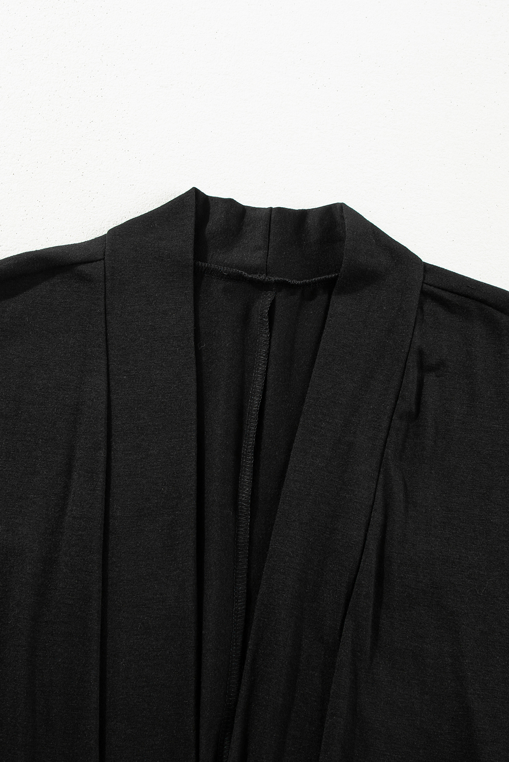 Black Split Long Cardigan and Skinny Pants Lounge Set - Image 6