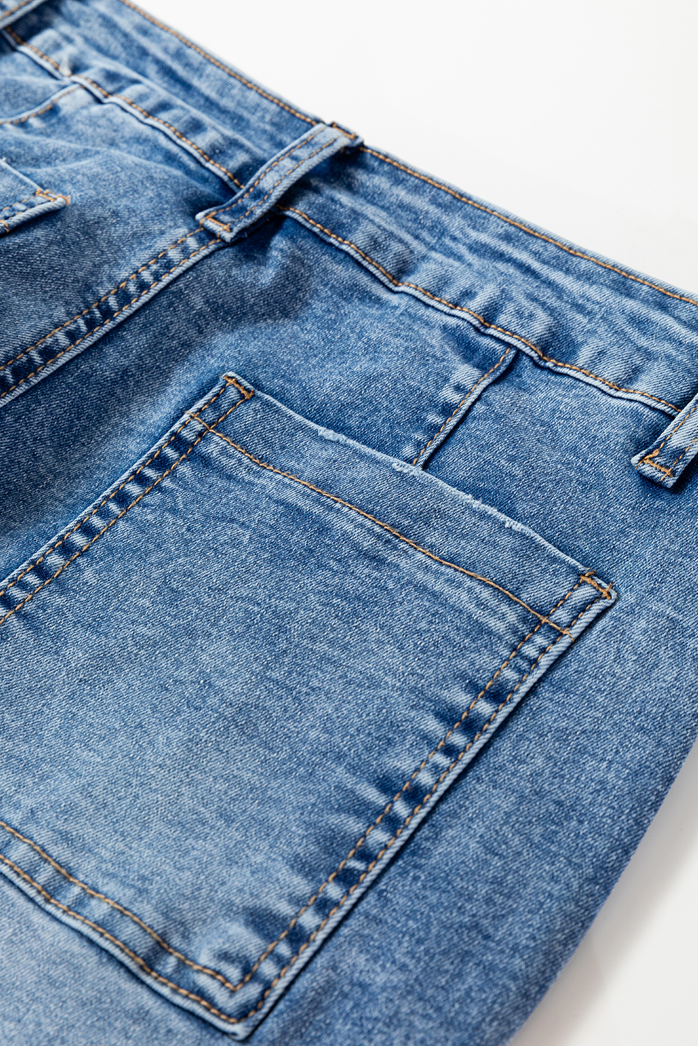 Dusk Blue Seam Detail Ankle Length Cropped BarrelJeans - Image 6
