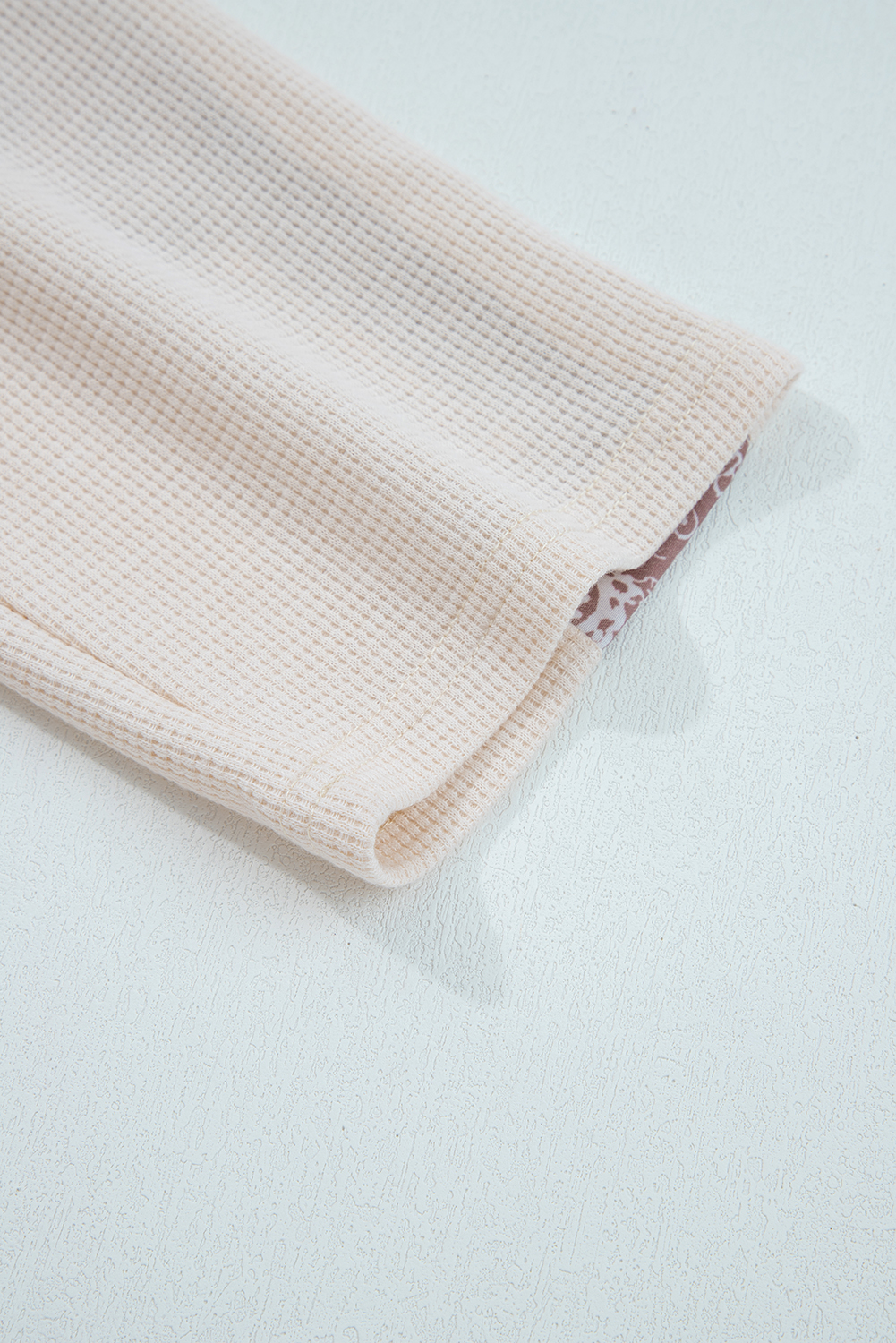 Beige Paisley Ethnic Print Contrast Patchwork Long Sleeve Loose Top - Image 7