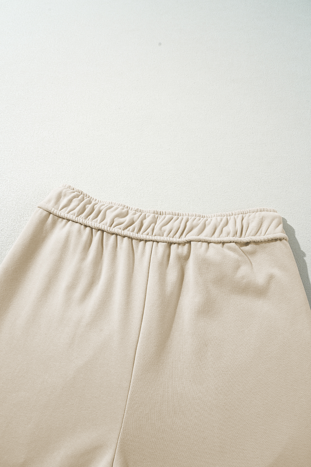 Apricot Loop Drawstring Elastic Waistband Casual Wide Leg Pants - Image 6