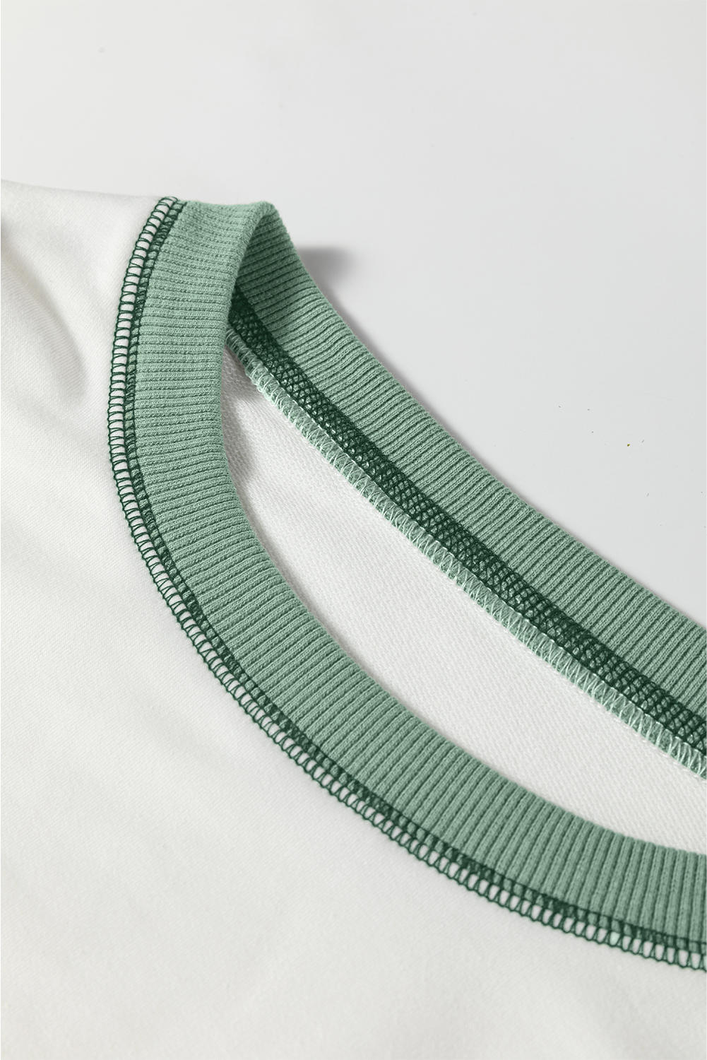 Green Stripe Colorblock Patchwork Contrast Stitching Oversize Sweatshirt - Image 10