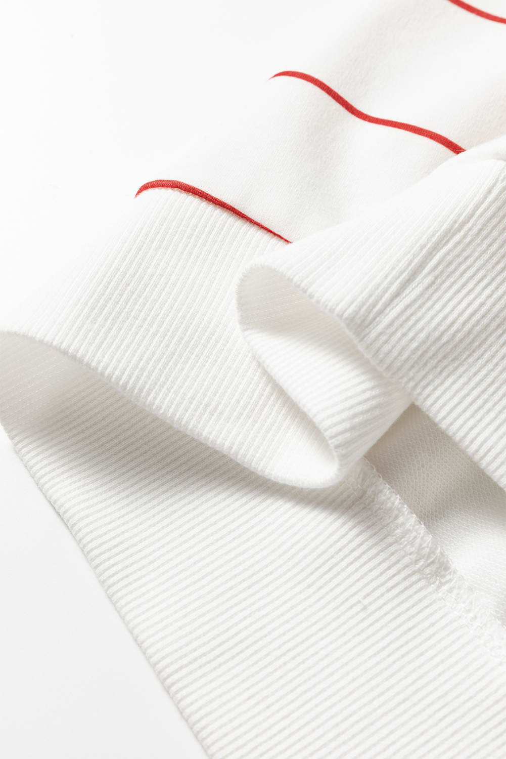 Fiery Red Zip V Neck Casual Stripe Print Drop Shoulder Long Sleeve Top - Image 6