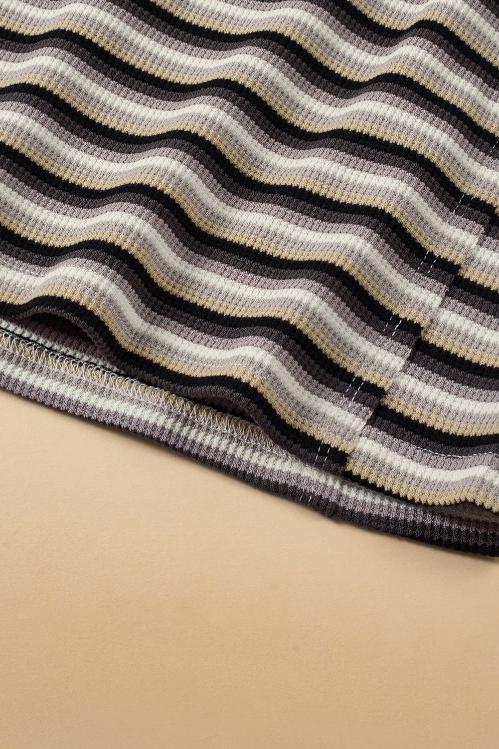 Black Stripe Rainbow Tee Tasseled String Wide Leg Pants Set - Image 8