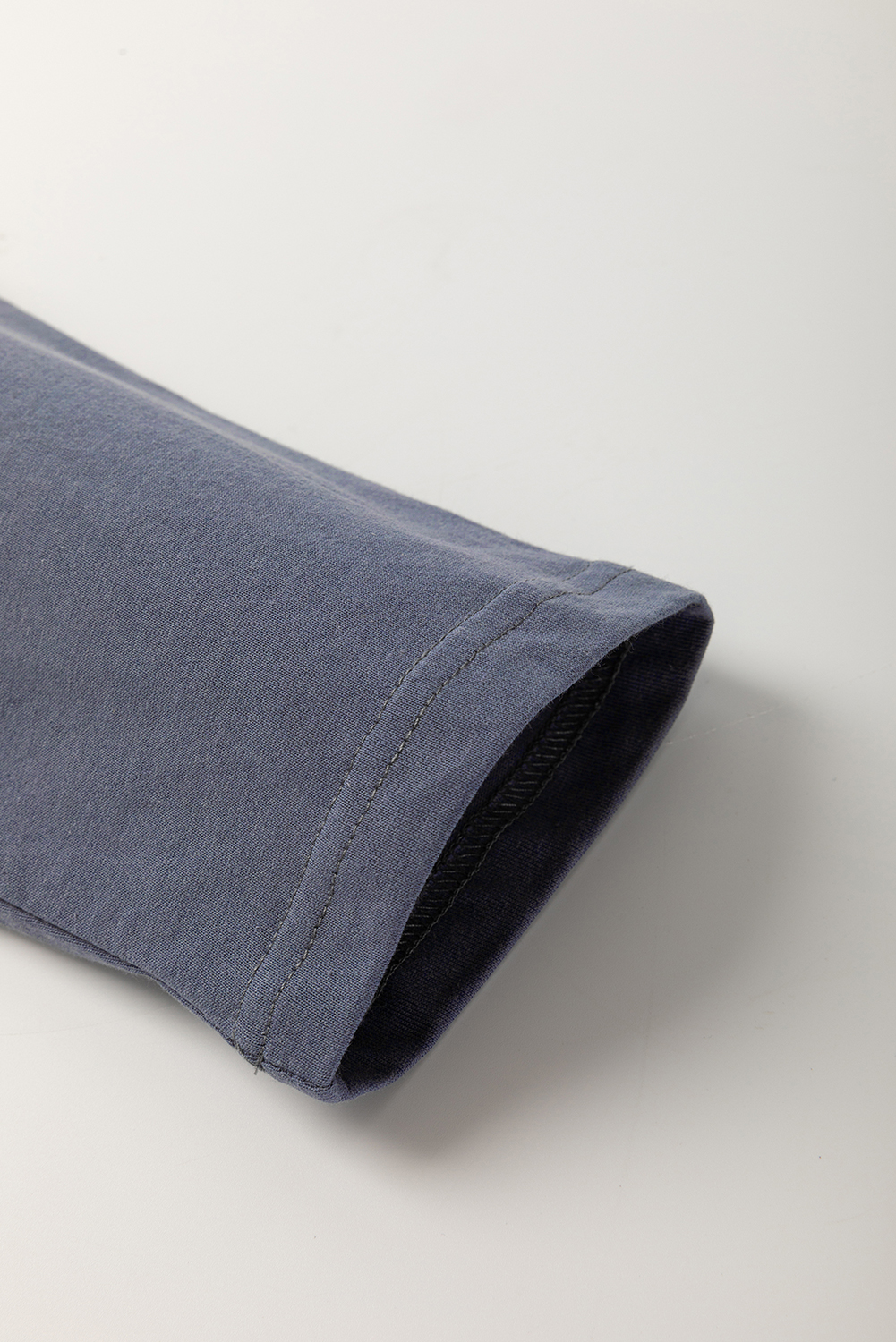 Dark Blue Leopard Colorblock Patchwork Long Sleeve Drop Shoulder Top - Image 7