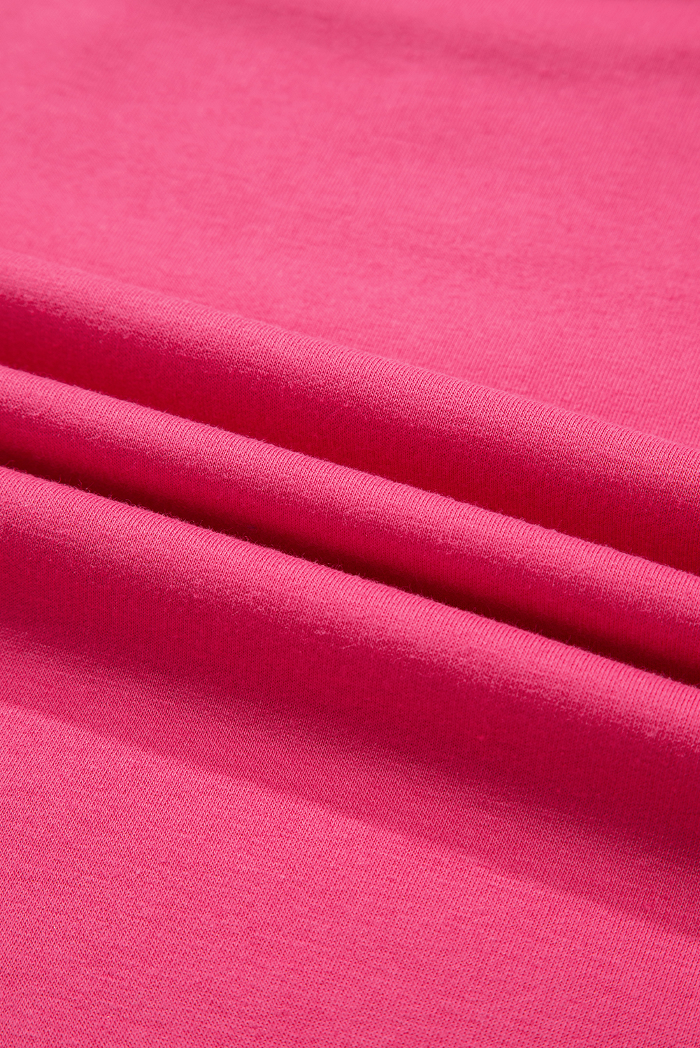 Strawberry Pink Floral Hemline Patchwork Round Neck Casual Top - Image 7