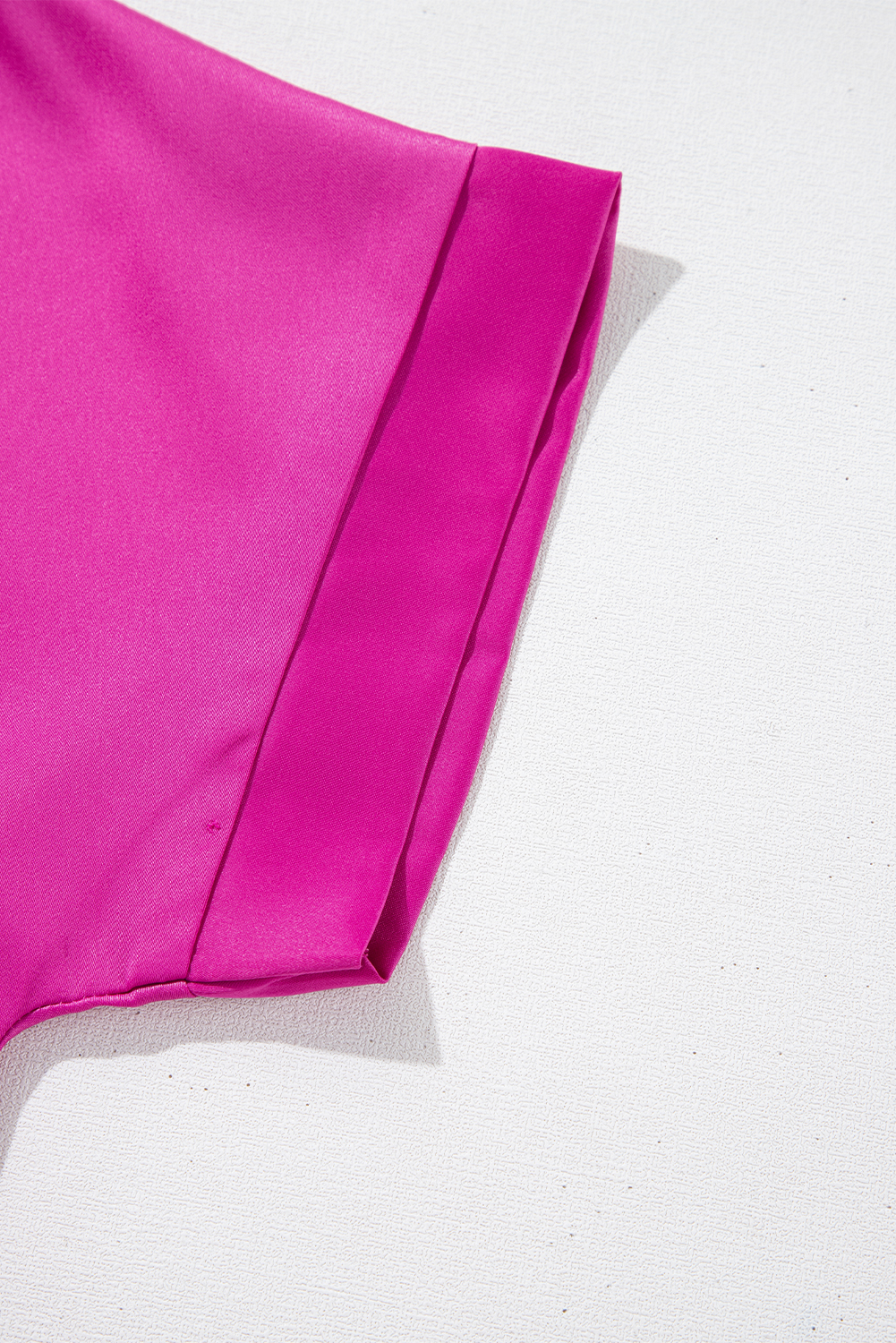 Bright Pink Silky V Neck Dolman Blouse - Image 8