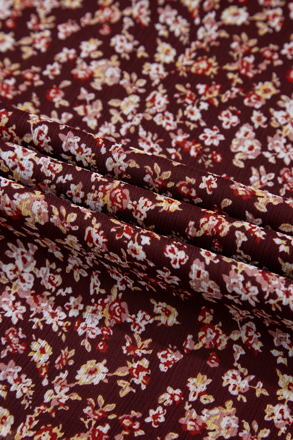 Red Floral Print Sweetheart Neck Shirred Back Mini Dress - Image 6