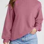 Valerian Plain Drop Shoulder Crewneck Pullover Sweatshirt