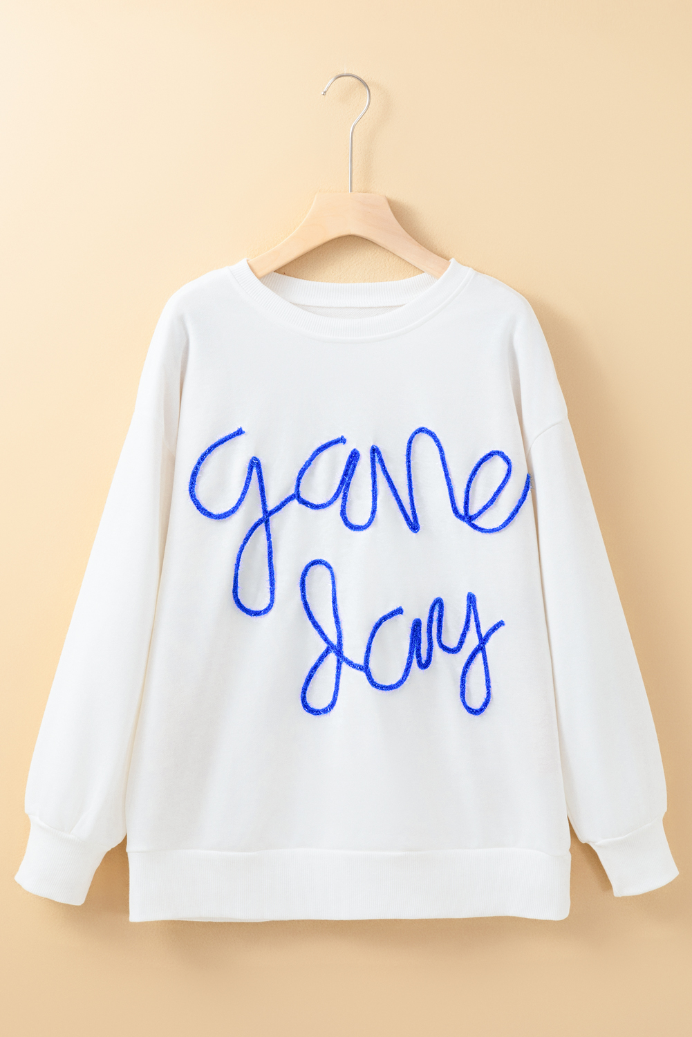 White Tinsel Game Day Drop Shoulder Graphic Sweatshirt - Image 8