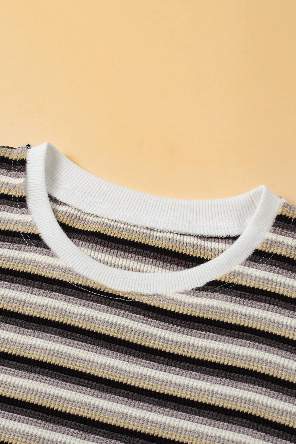 Black Stripe Rainbow Tee Tasseled String Wide Leg Pants Set - Image 5