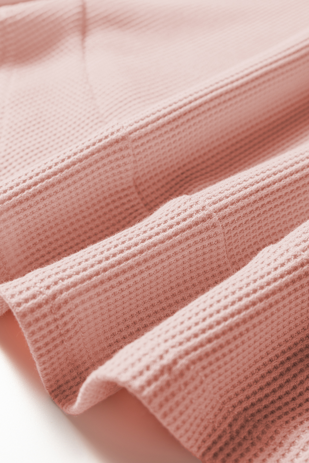 Gossamer Pink Rounded Hem Waffle Long Sleeve Top - Image 7
