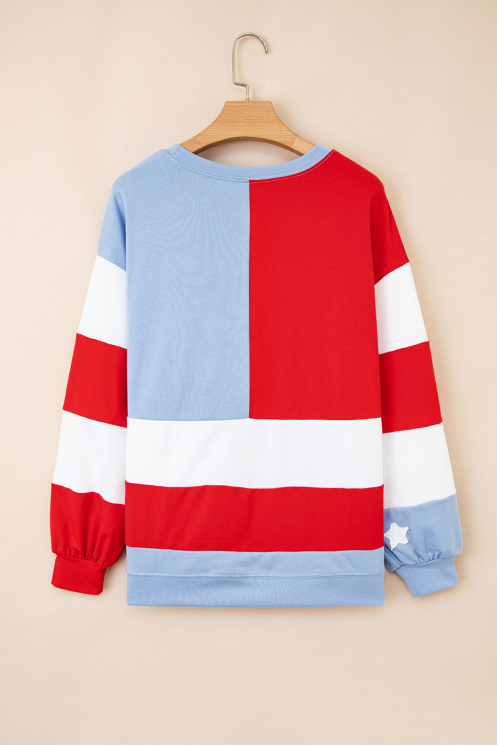 Multicolour American Flag Vintage Oversized Pullover Sweatshirt - Image 5