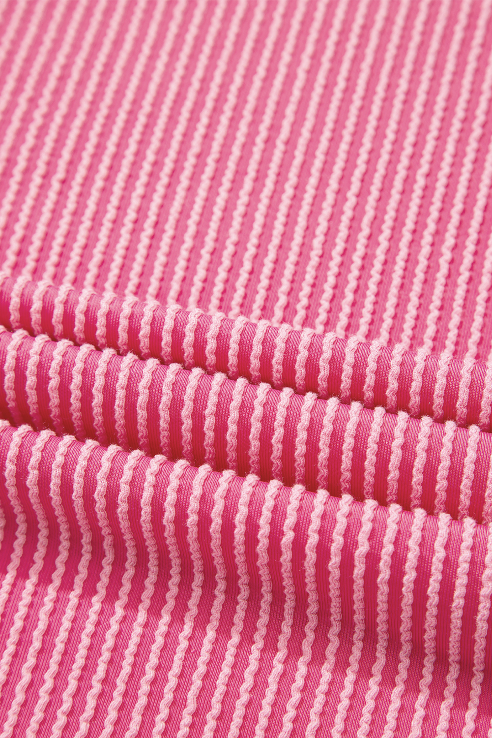 Rose Red Twisted Ribbed Knit V Neck Casual Tee - Image 7