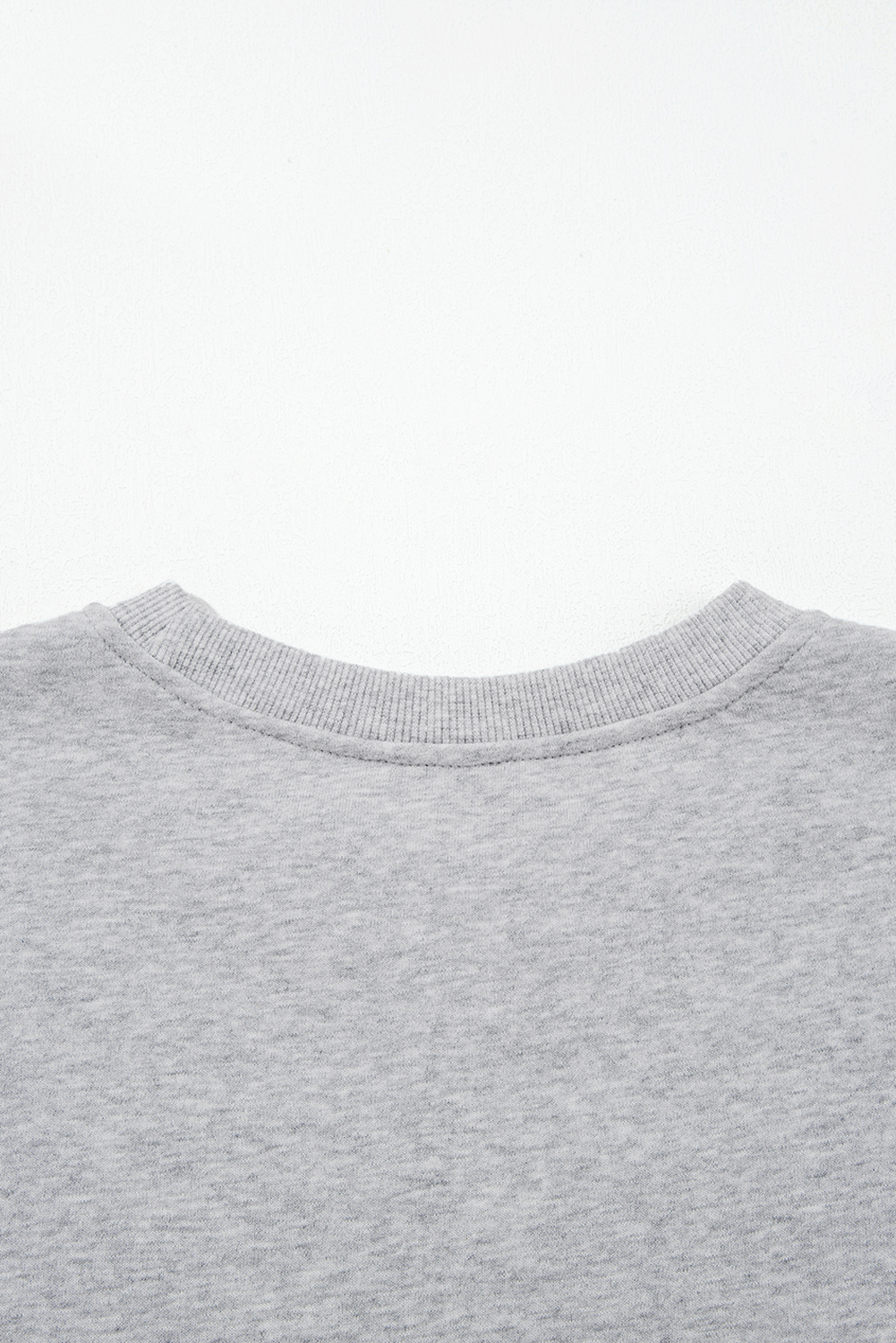 Light Grey Contrast Bow Applique Drop Sleeve Round Neck Sweatshirt - Image 7