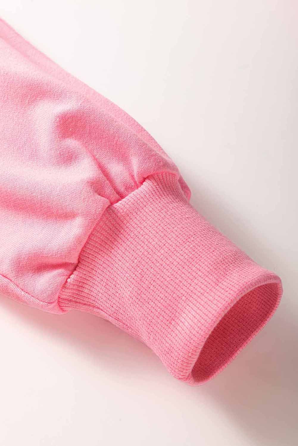 Sachet Pink Solid Color Patchwork Pullover Top and Cargo Pants Set - Image 8