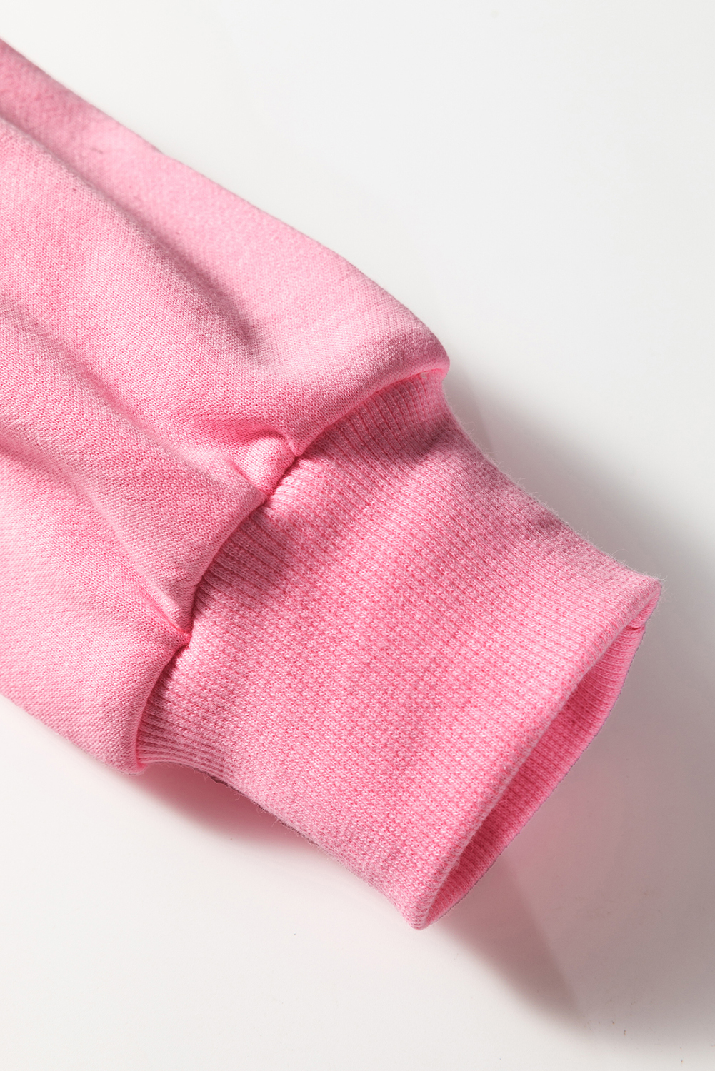 Sachet Pink Contrast Striped Patchwork Zip Collar Pullover Sweatshirt - Image 6