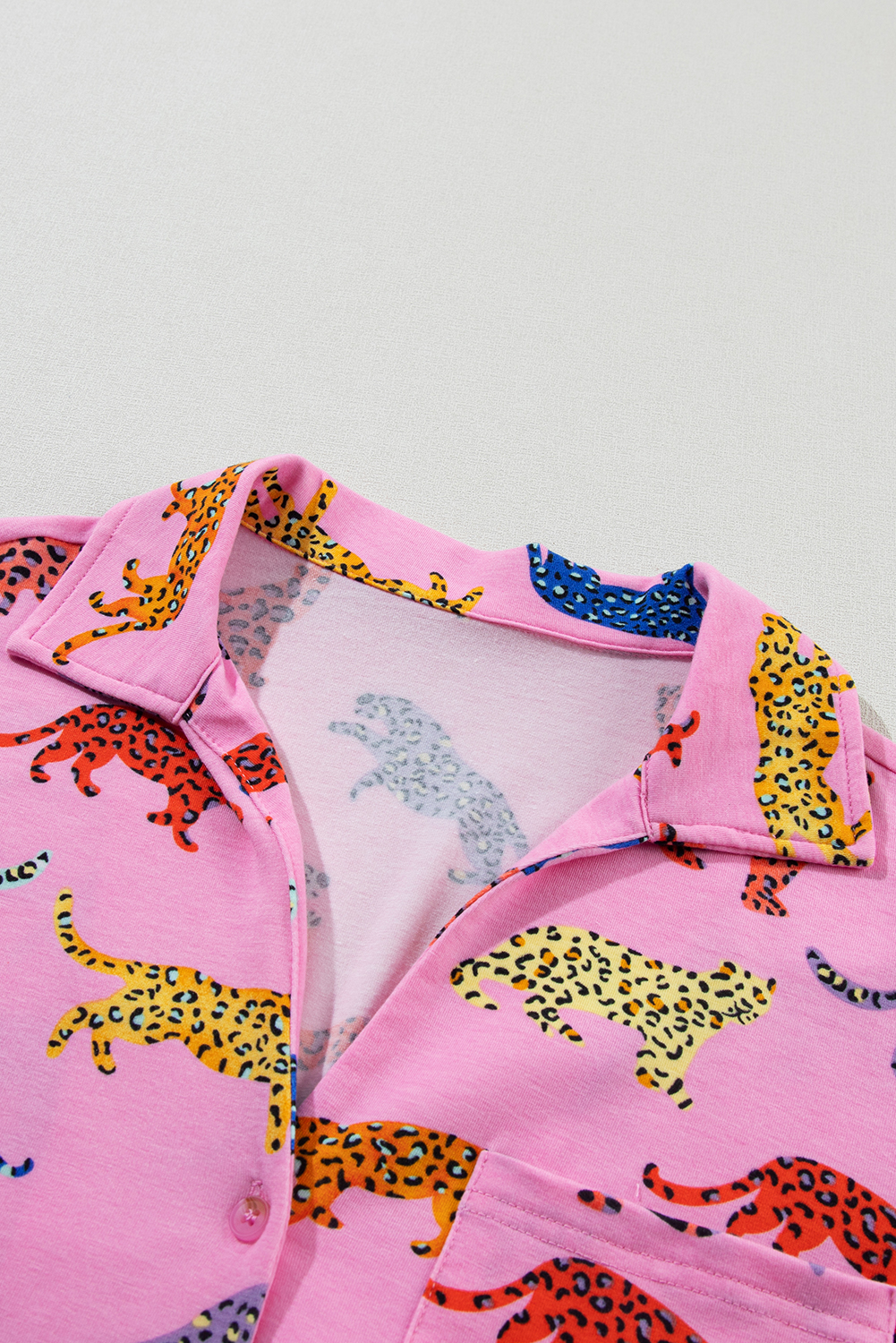 Pink Cheetah Print Shirt and Pants Pajama Set - Image 6
