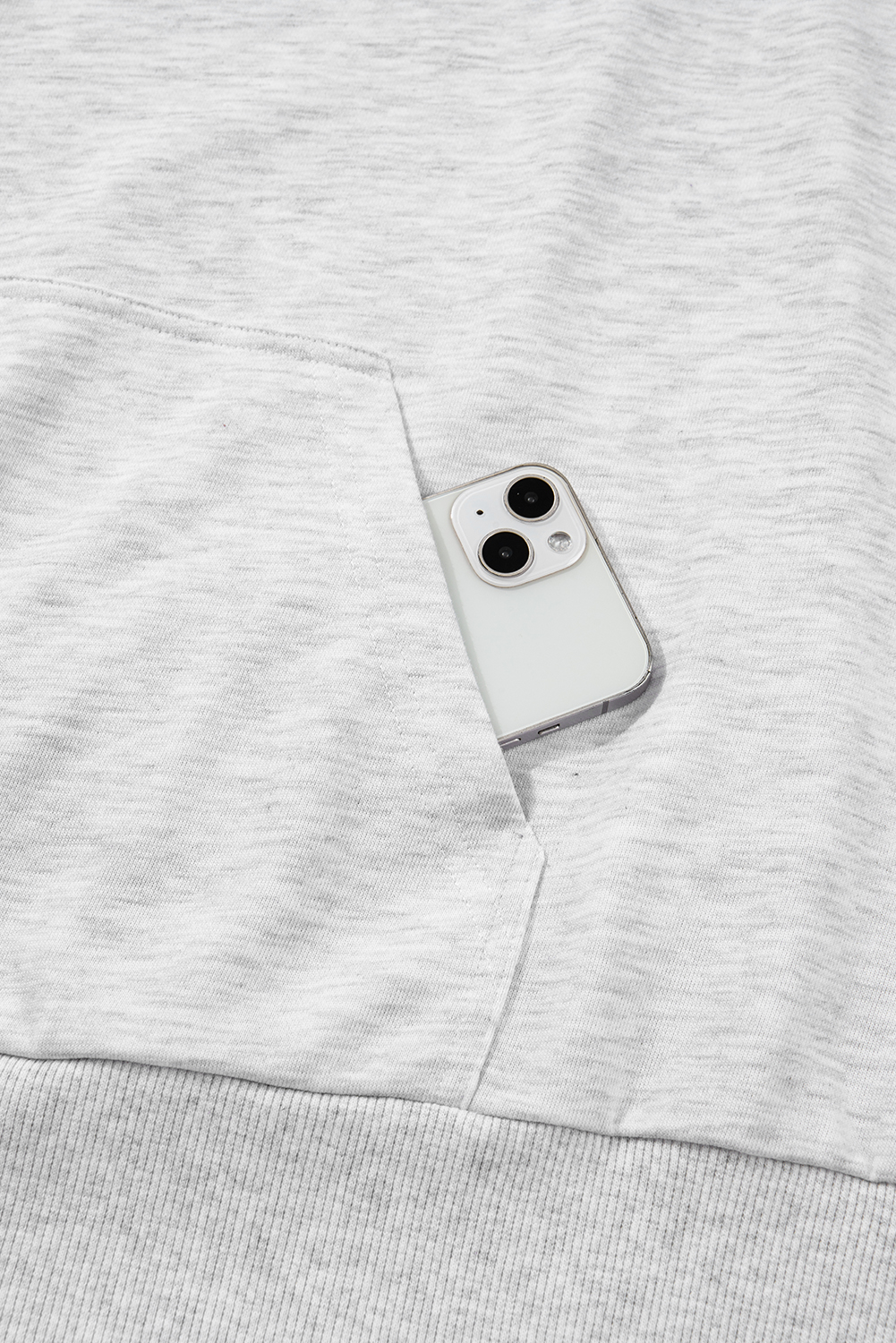 Light Grey Camouflage Patchwork Asymmetric Sleeve Plus Size Hoodie - Image 6