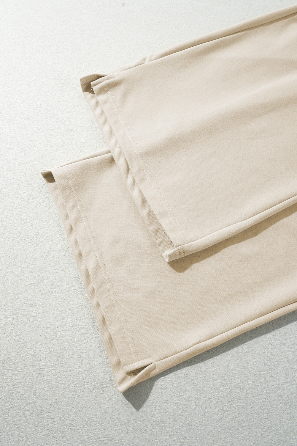 Apricot Loop Drawstring Elastic Waistband Casual Wide Leg Pants - Image 7