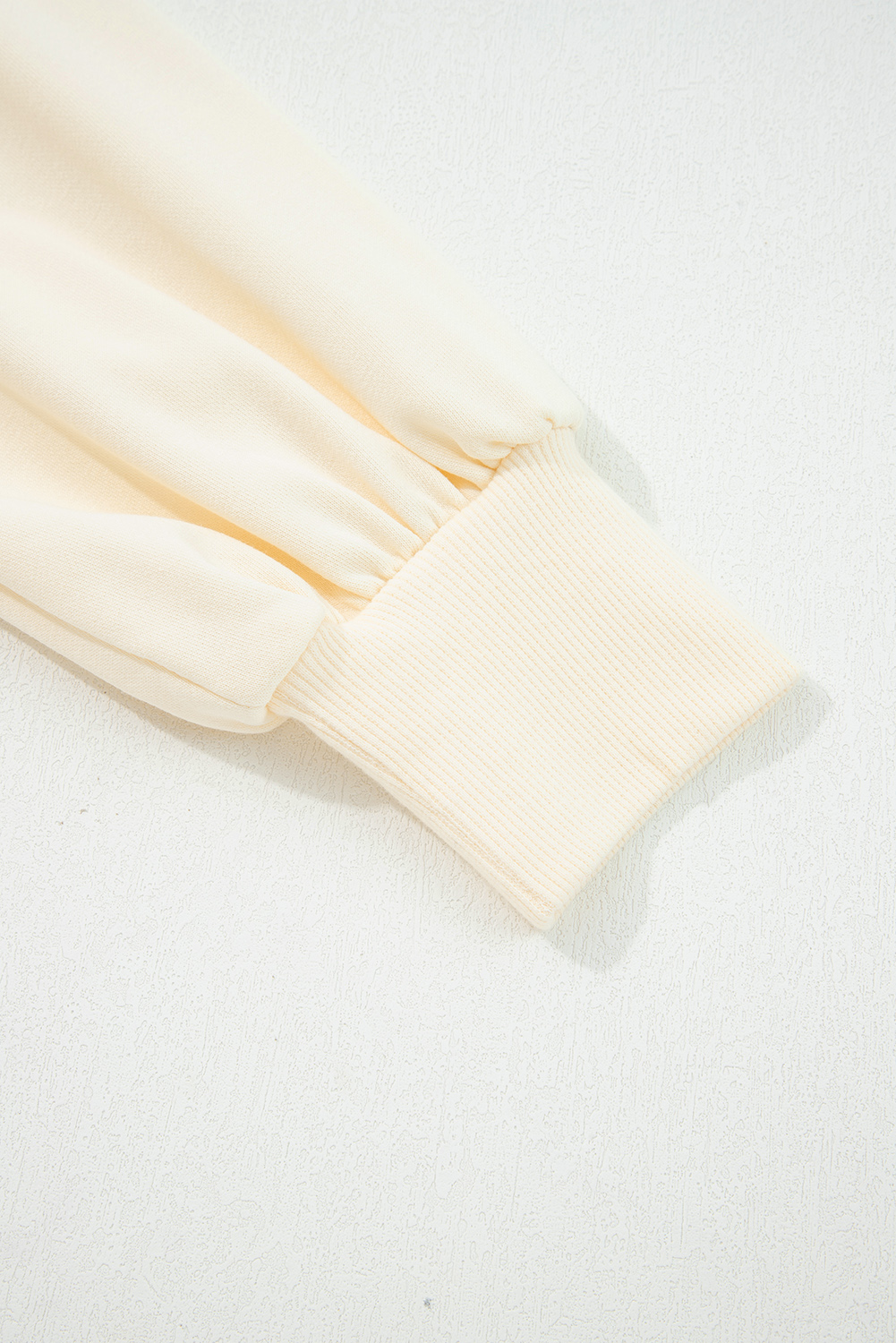 White Button Striped Collar Patchwork Puff Sleeve Sweatshirt - Image 8