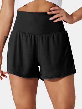 Black Pocketed Wide Waistband Swim Shorts