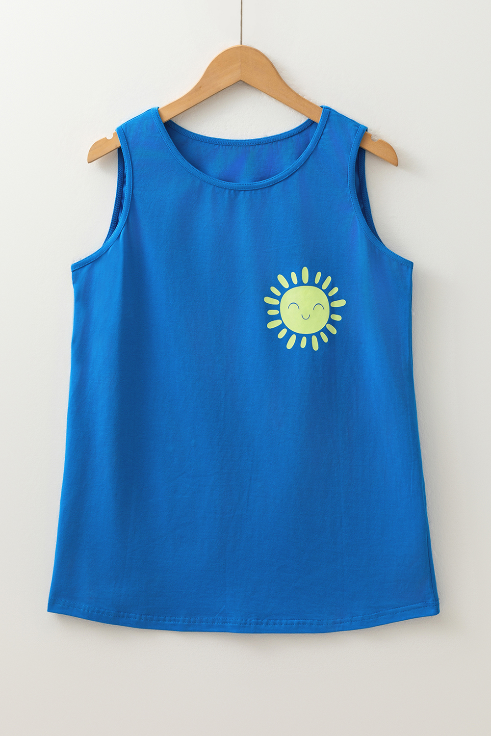 Blue Sun Graphic Casual Tank Top - Image 5