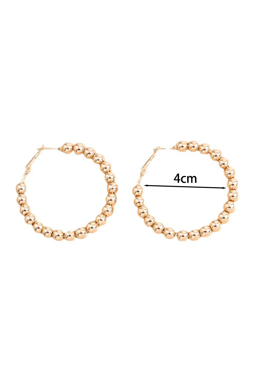 Gold Plated Beads Alloy Hoop Earrings - Image 5