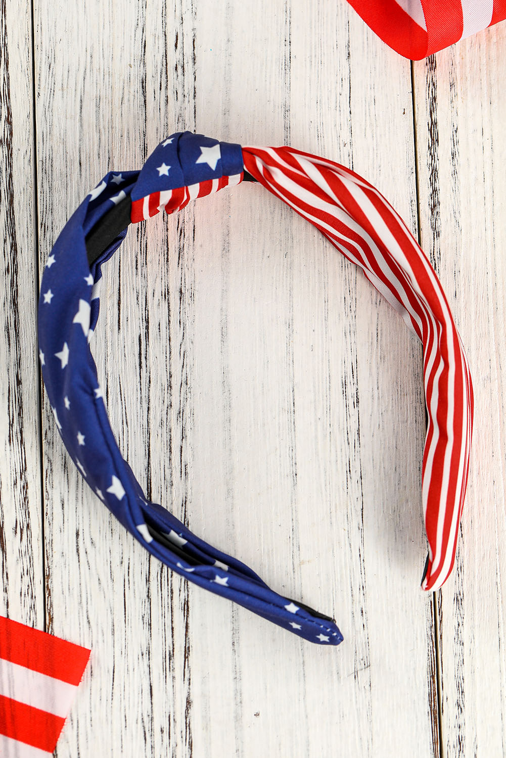 Multicolor American Flag Bow Knot Wide Headband - Image 3