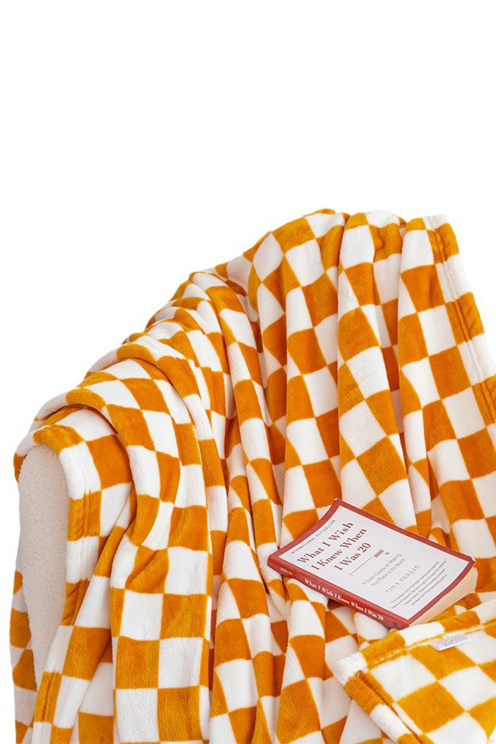 Yellow Checkerboard Printed Soft Throw Blanket 120*200cm - Image 4