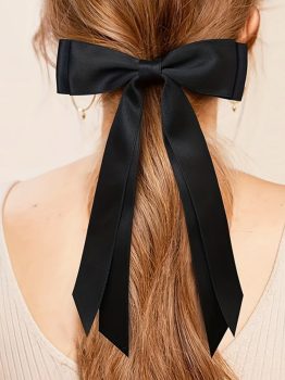 Black Double Bow Knot Alligator Hair Clip